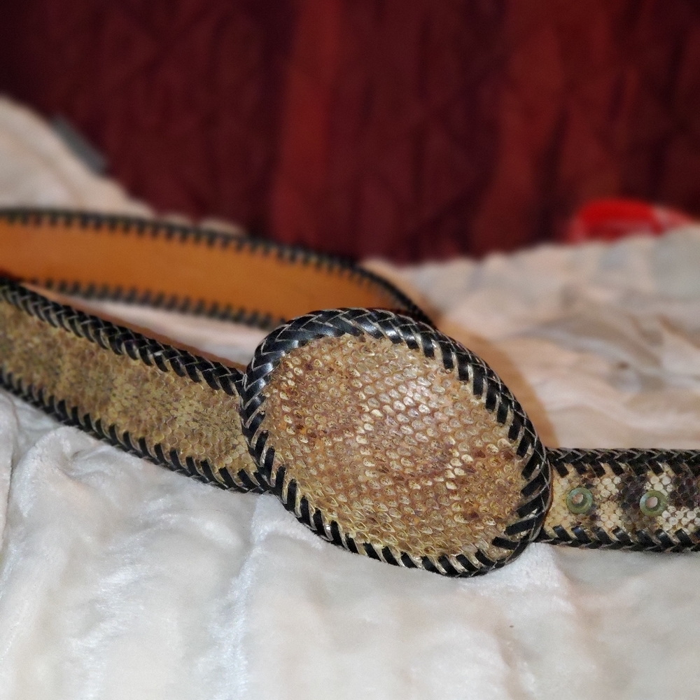 Genuine rattle snake skin belt